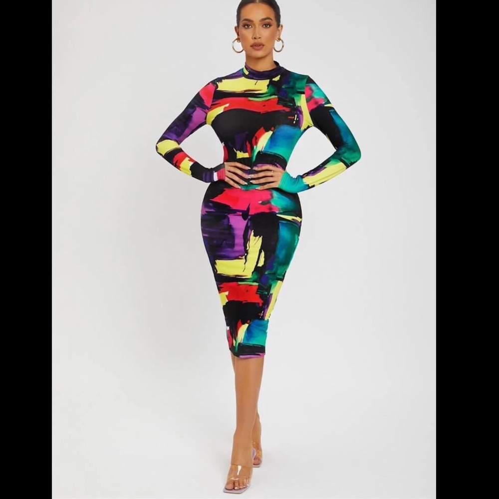 Colorblock Midi Dress - Picture 3 of 6